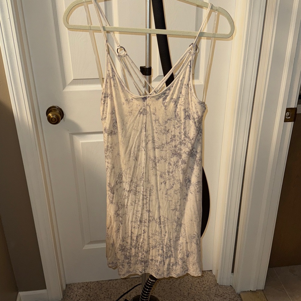 American Eagle Outfitters Cream and Gray Mini Dress